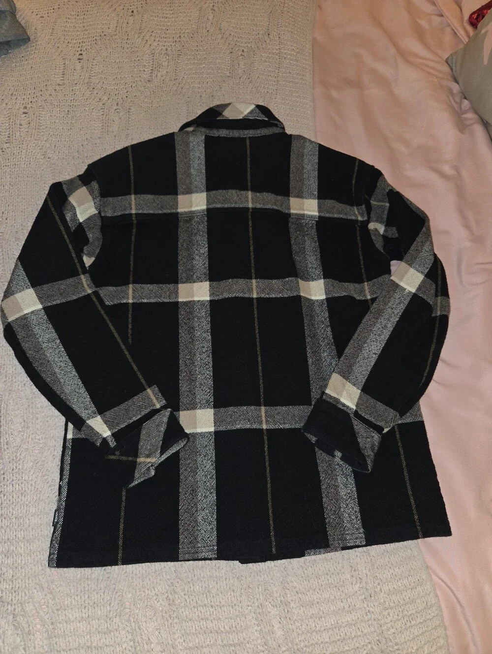 Mens VANS  Black & Gray Plaid Button-Up Jacket